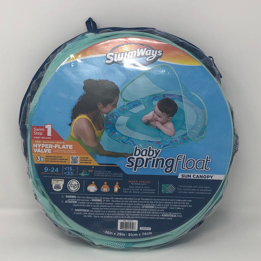 Swim Ways Baby Spring Float Sun Canopy 9-24 months NEW